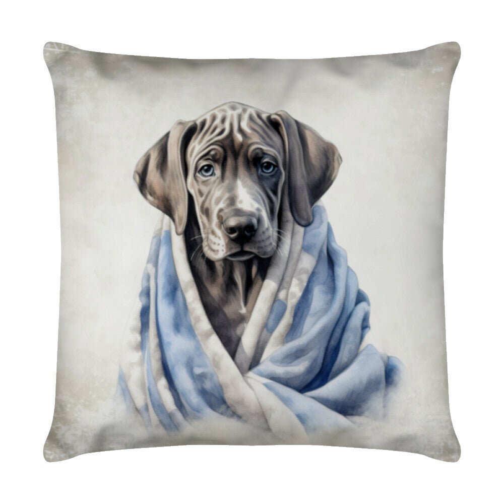 Kissen "Dogge - Kuscheln" Weiß – hunde-shirt.de