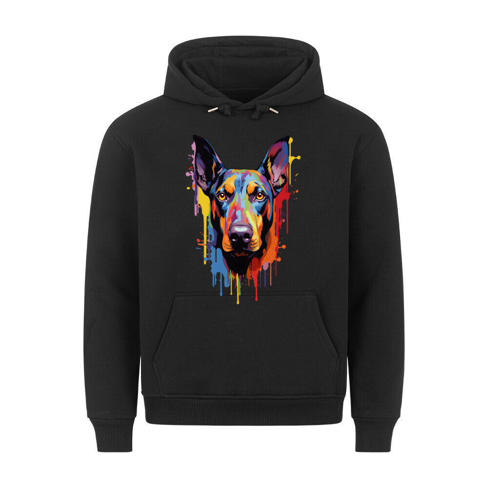 Premium Hoodie "Dobermann Paint" Schwarz – hunde-shirt.de
