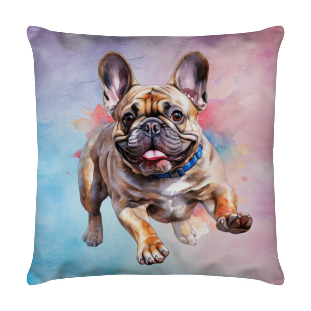Kissen "Frenchie - Run" Weiß – hunde-shirt.de