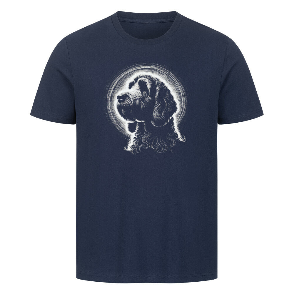 Premium T-Shirt "Golden Doodle Shine" French Navy – hunde-shirt.de