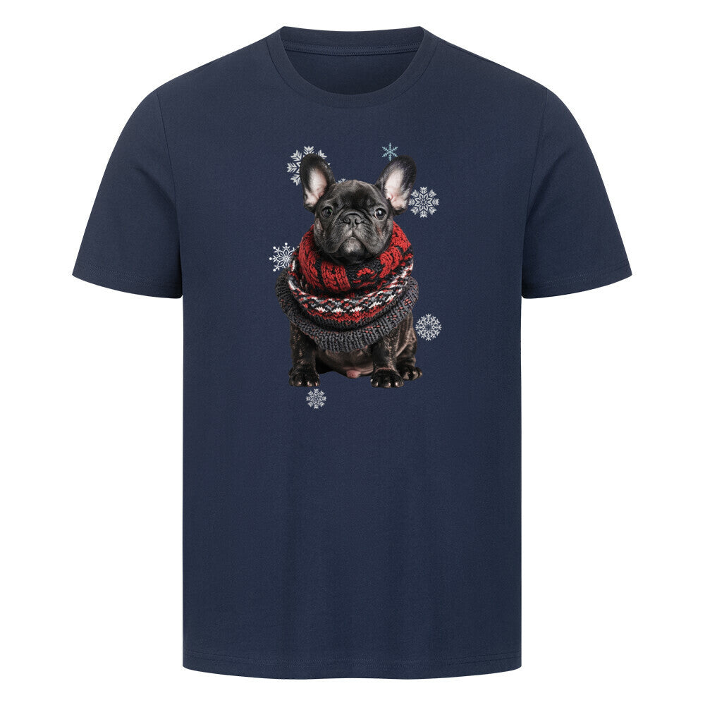 Premium T-Shirt "Frenchie Pullover rot" French Navy – hunde-shirt.de