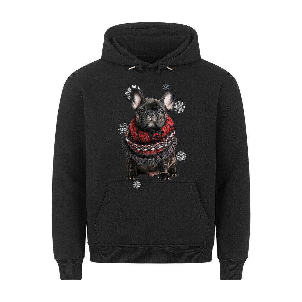 Premium Hoodie "Frenchie Pullover rot" Schwarz – hunde-shirt.de