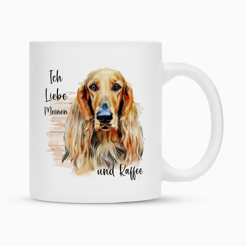 Tasse "Afghanischer Windhund - Ich liebe..." Weiß – hunde-shirt.de