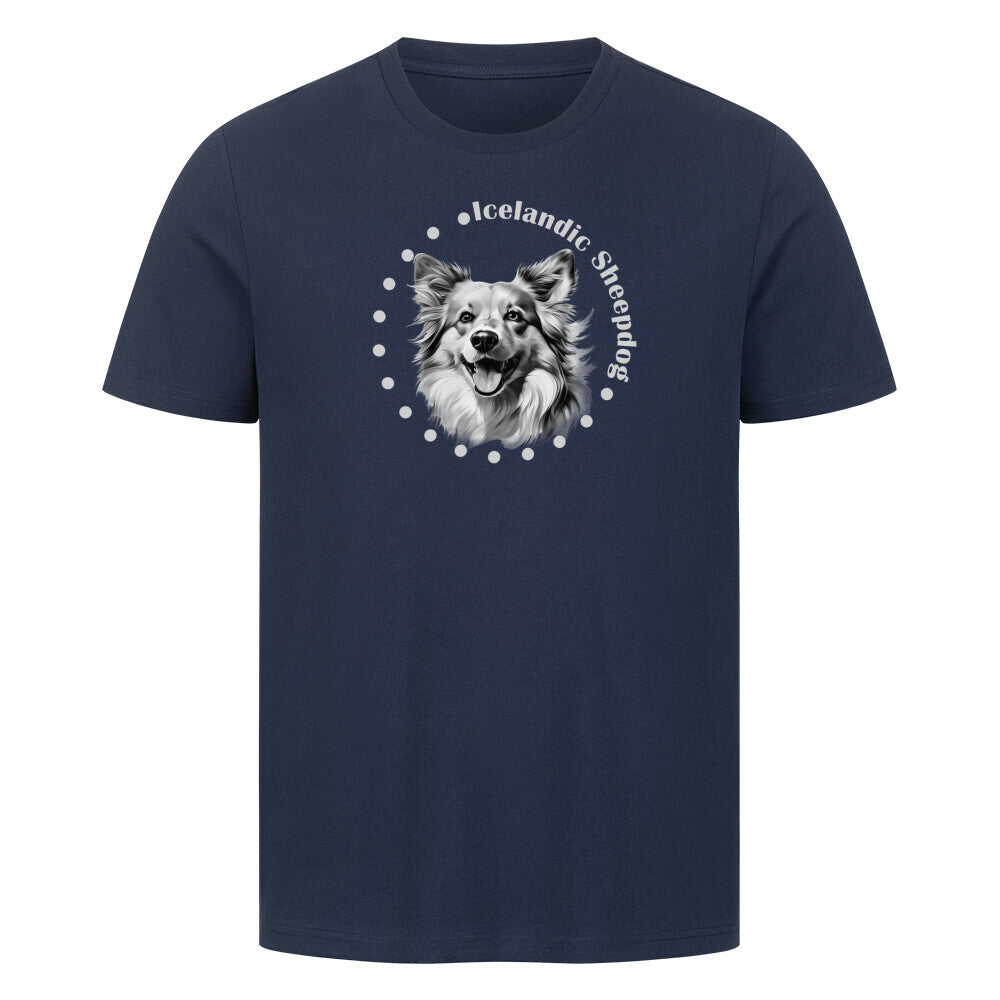 Premium T-Shirt "Icelandic Sheepdog -Breed" French Navy – hunde-shirt.de
