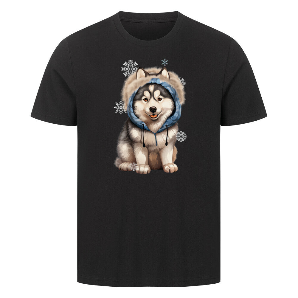 Premium T-Shirt "Husky - BLUE" Schwarz – hunde-shirt.de