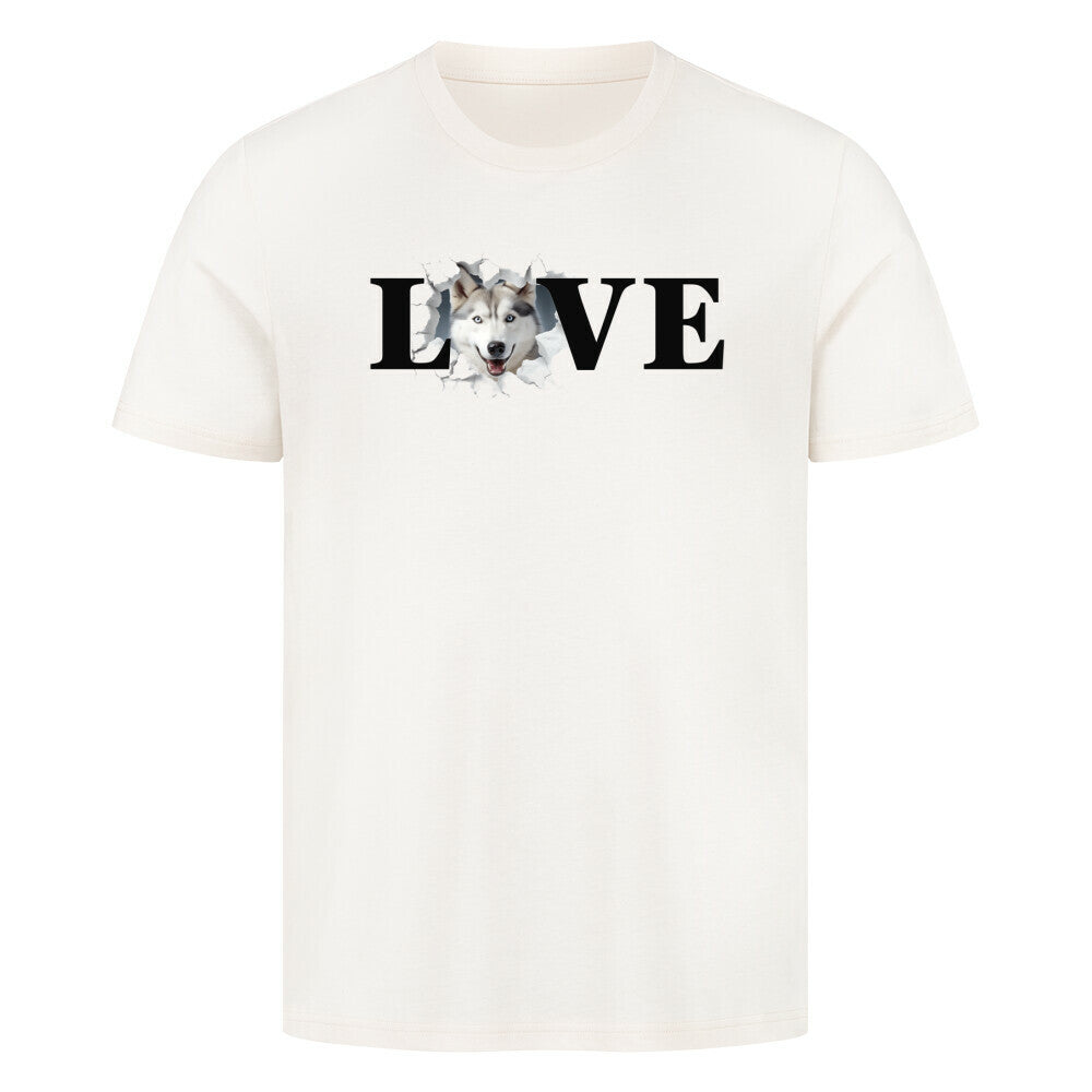 Premium T-Shirt "Husky - LOVE" Natural Raw – hunde-shirt.de