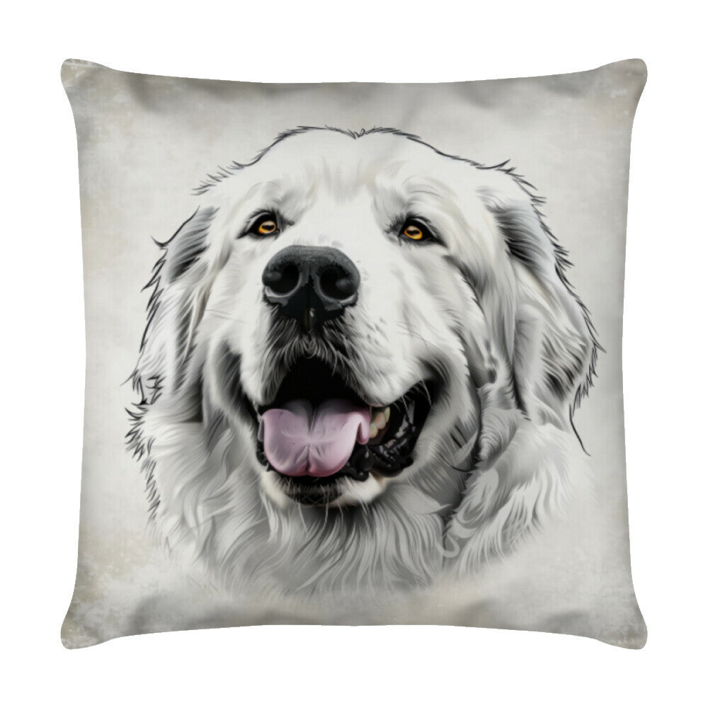 Kissen "Kuvasz - Beige" Weiß – hunde-shirt.de