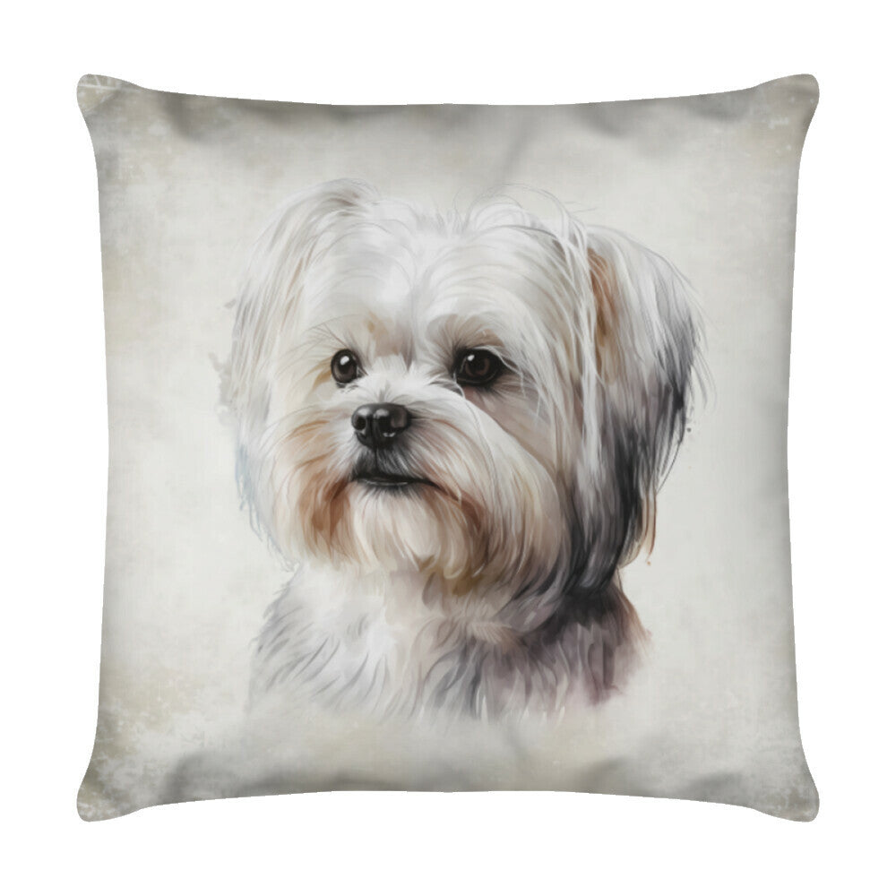 Kissen "Malteser - Beige" Weiß – hunde-shirt.de