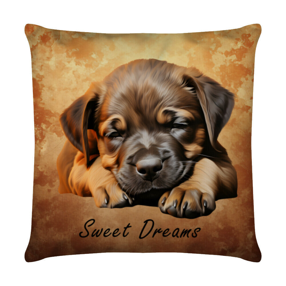 Kissen "Malinois Puppy - Sweet Dreams" Weiß – hunde-shirt.de