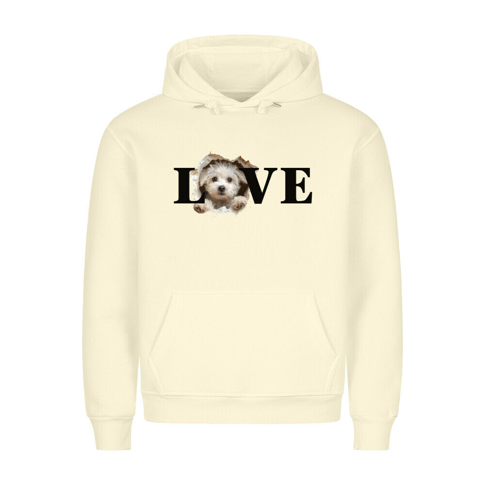 Premium Hoodie "Maltipoo - LOVE" Beige – hunde-shirt.de