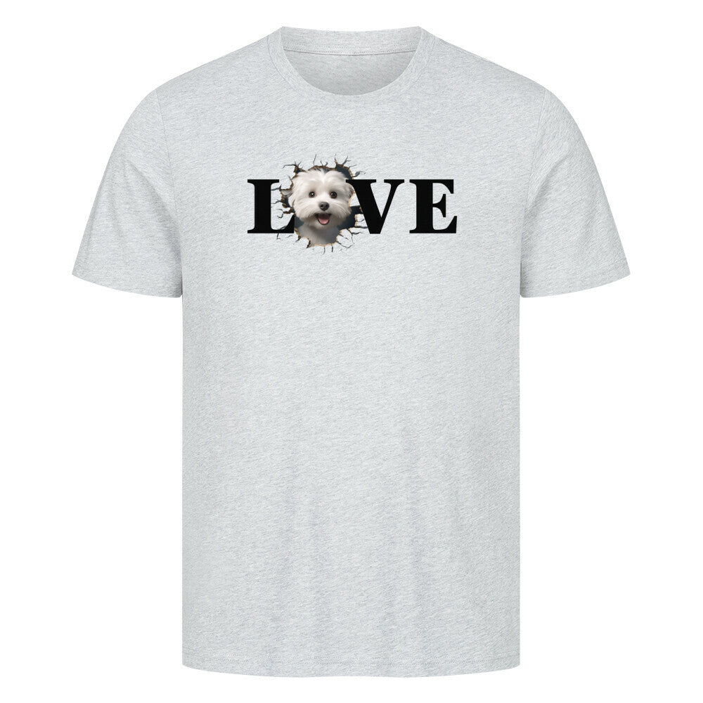 Premium T-Shirt "Malteser - LOVE" Heather Grey – hunde-shirt.de