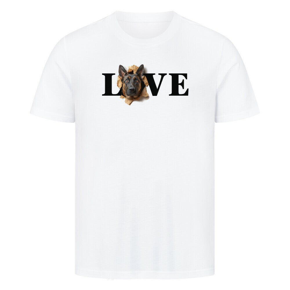 Premium T-Shirt "Malinois - LOVE" Weiß – hunde-shirt.de