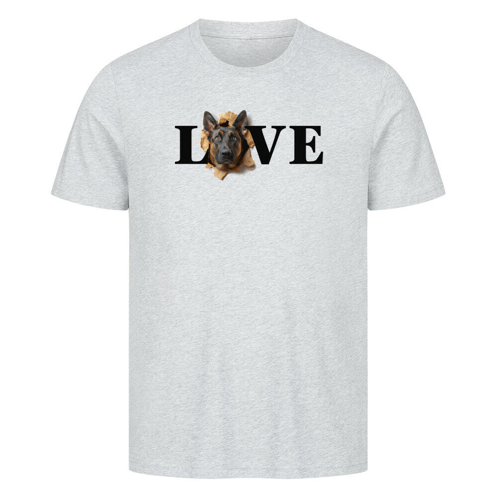 Premium T-Shirt "Malinois - LOVE" Heather Grey – hunde-shirt.de