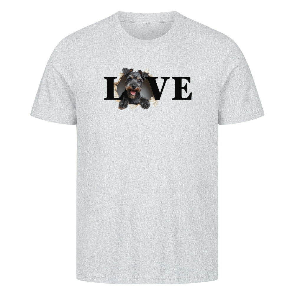Premium T-Shirt "Zwergschnauzer LOVE" Heather Grey – hunde-shirt.de