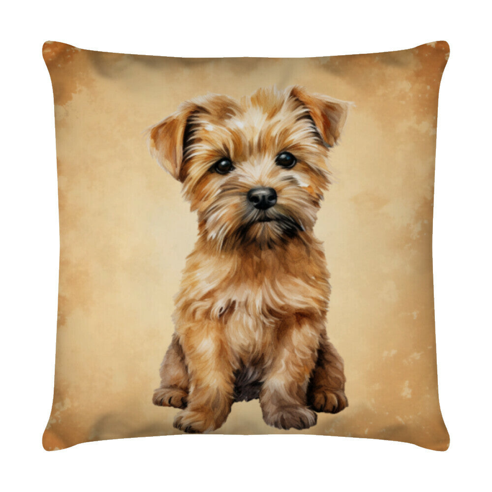 Kissen "Norfolk Terrier - Portrait" Weiß – hunde-shirt.de