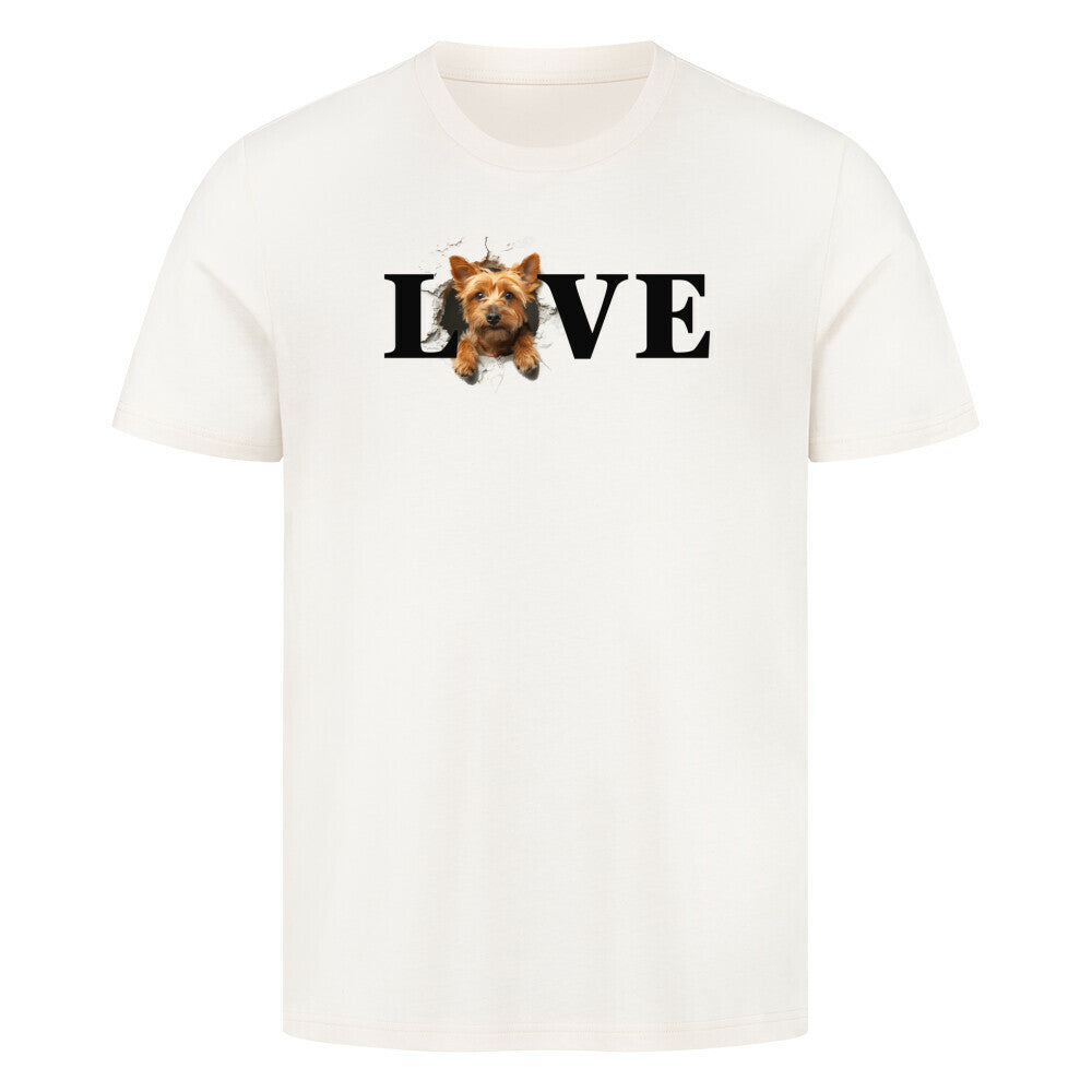 Premium T-Shirt "Norwich Terrier - LOVE" Natural Raw – hunde-shirt.de