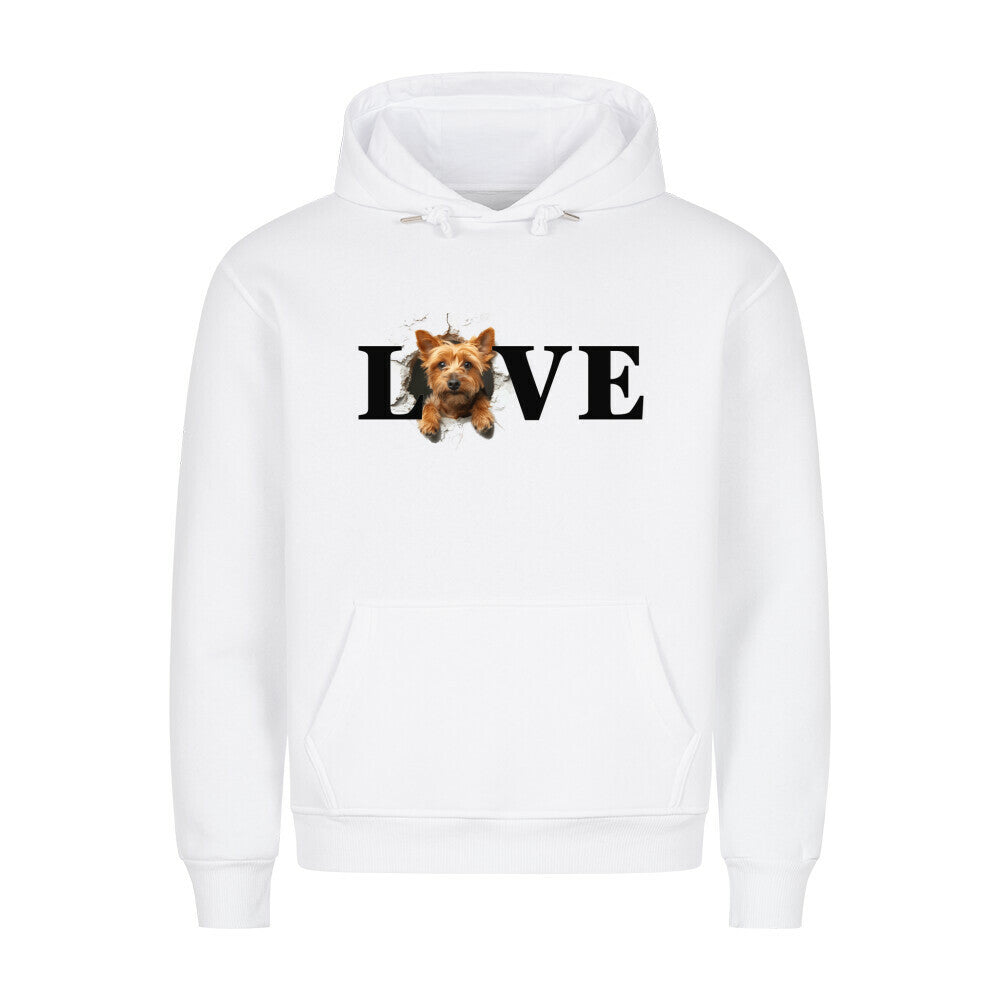 Premium Hoodie "Norwich Terrier - LOVE" Weiß – hunde-shirt.de