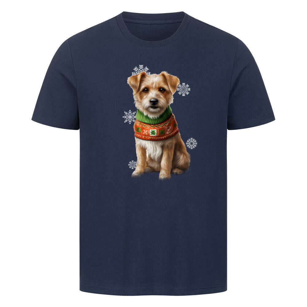 Premium T-Shirt "Norfolk Terrier - Winter" French Navy – hunde-shirt.de