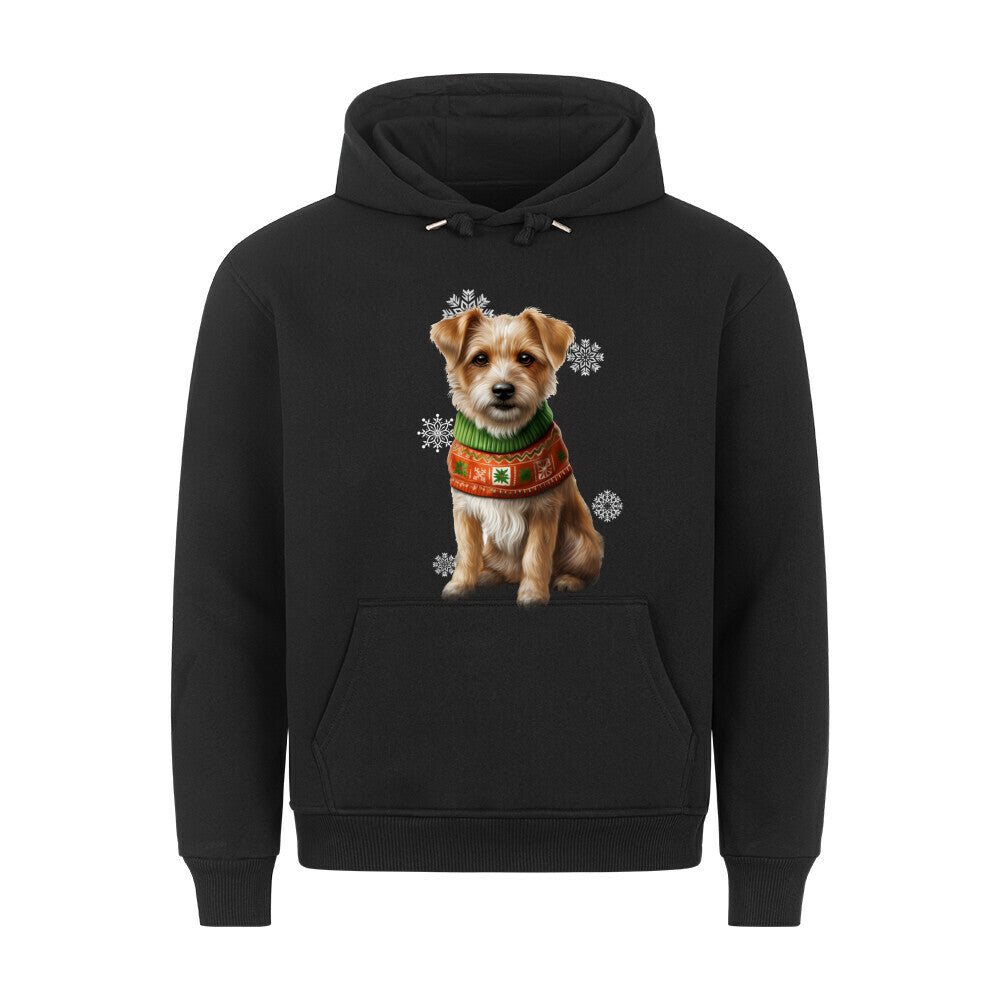 Premium Hoodie "Norfolk Terrier - Winter" Schwarz – hunde-shirt.de