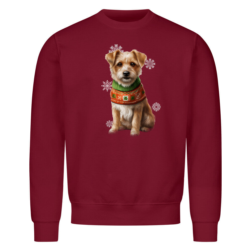 Premium Sweatshirt "Norfolk Terrier - Winter" Burgunder – hunde-shirt.de