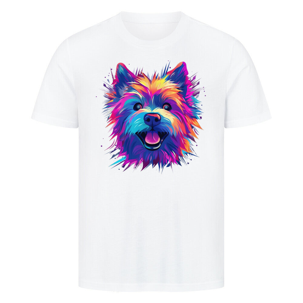 Premium T-Shirt "Norwich Terrier - Paint" Weiß – hunde-shirt.de