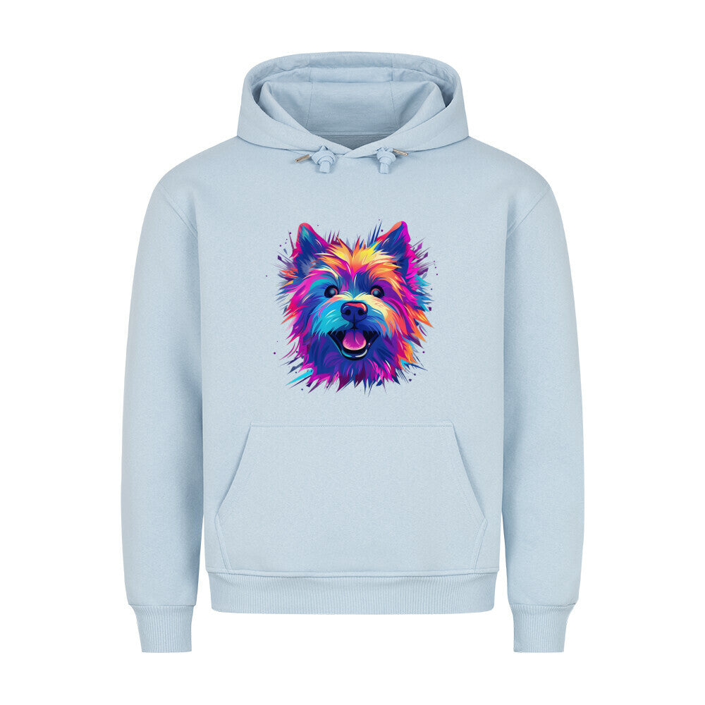 Premium Hoodie "Norwich Terrier - Paint" Babyblau – hunde-shirt.de