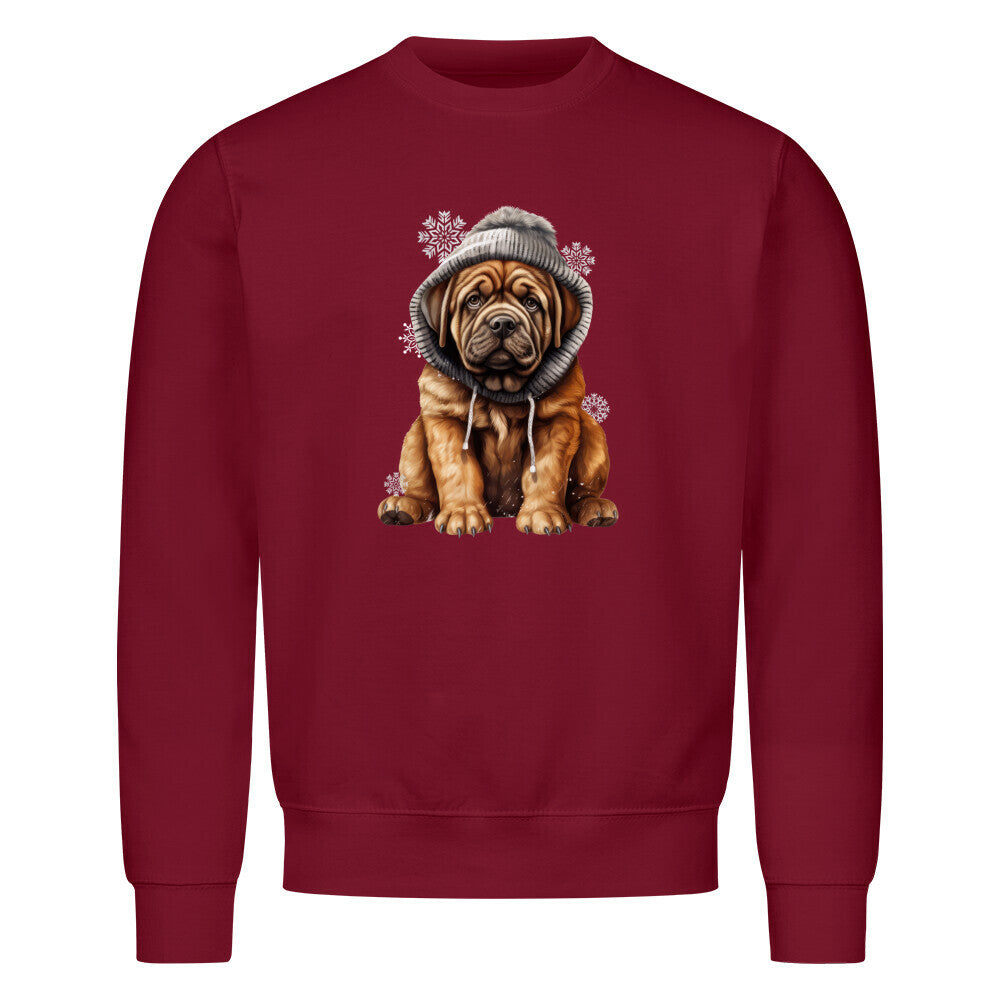 Premium Sweatshirt "English Mastiff - Frost" Burgunder – hunde-shirt.de