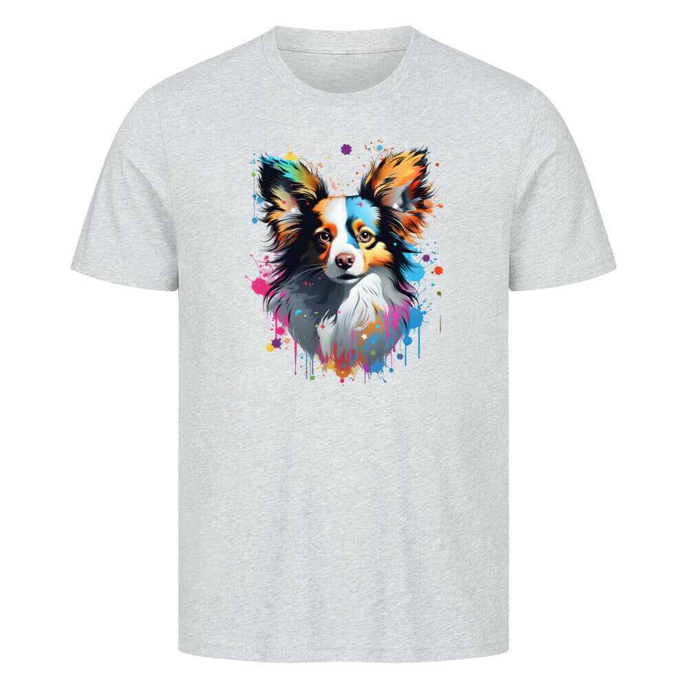 Premium T-Shirt "Papillon - Paint" Heather Grey – hunde-shirt.de
