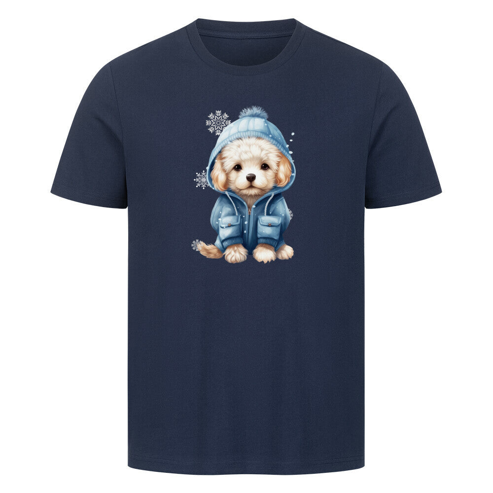 Premium T-Shirt "Toypudel - Winter" French Navy – hunde-shirt.de