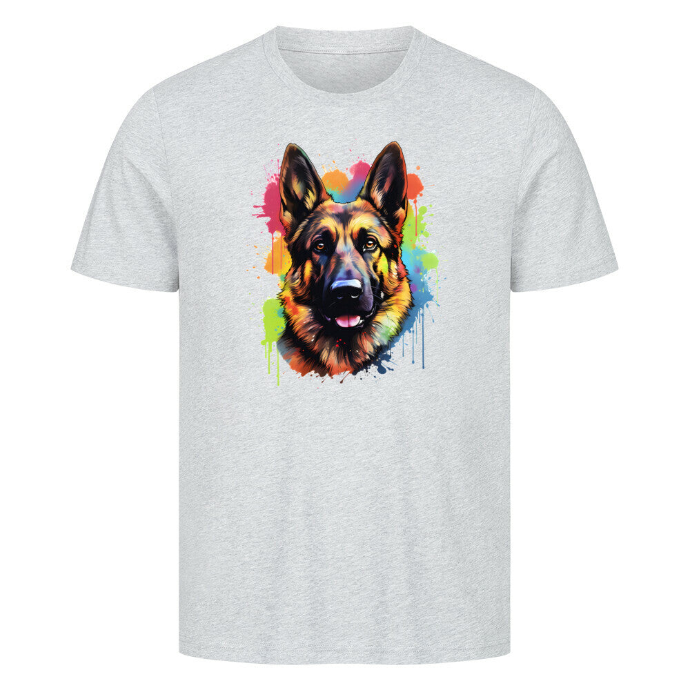 Premium T-Shirt "Schäferhund - Paint" Heather Grey – hunde-shirt.de