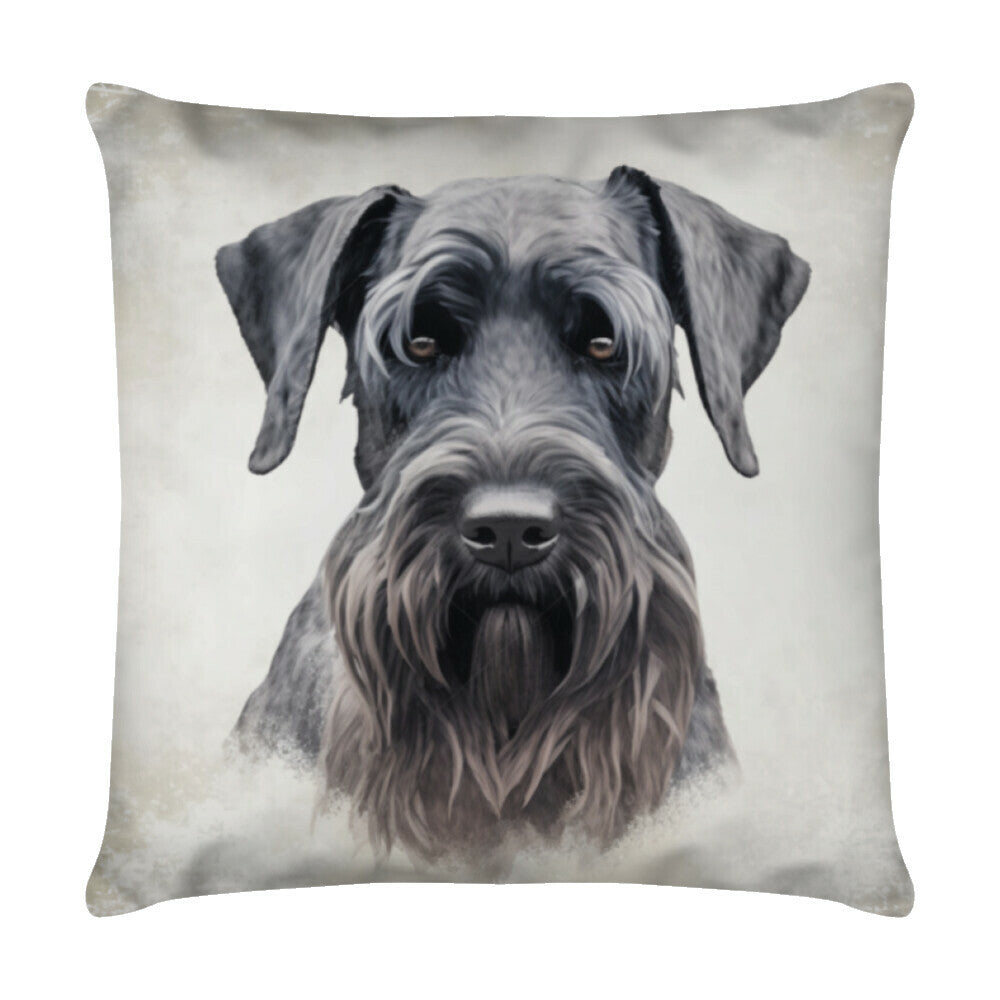 Kissen "Riesenschnauzer - Portrait" Weiß – hunde-shirt.de