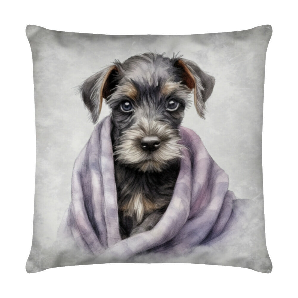Kissen "Schnauzer - Kuscheln" Weiß – hunde-shirt.de