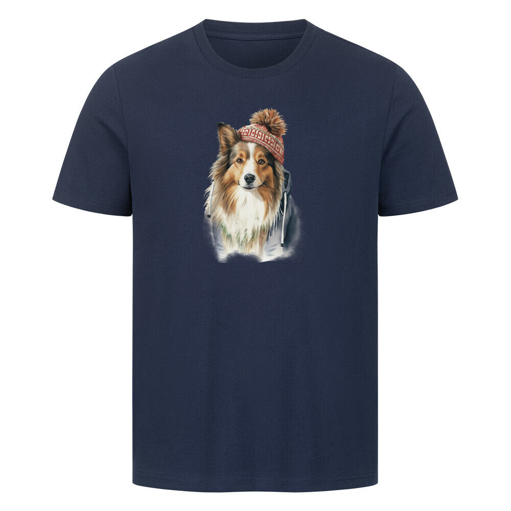 Premium T-Shirt "Sheltie - Frost" French Navy – hunde-shirt.de