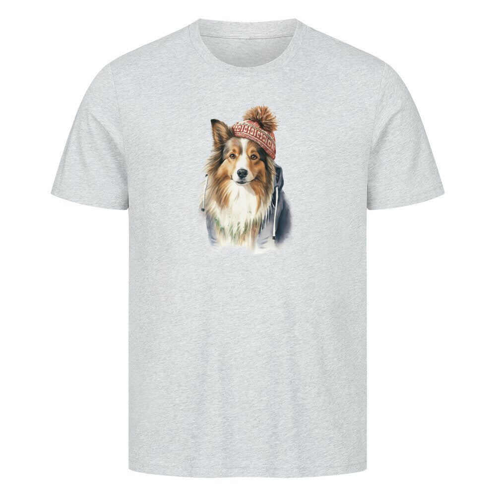 Premium T-Shirt "Sheltie - Frost" Heather Grey – hunde-shirt.de