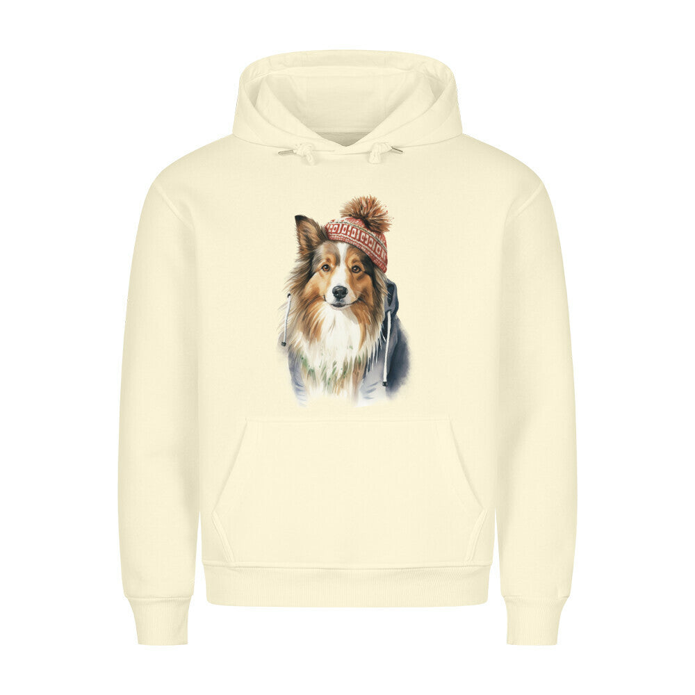 Premium Hoodie "Sheltie - Frost" Beige – hunde-shirt.de