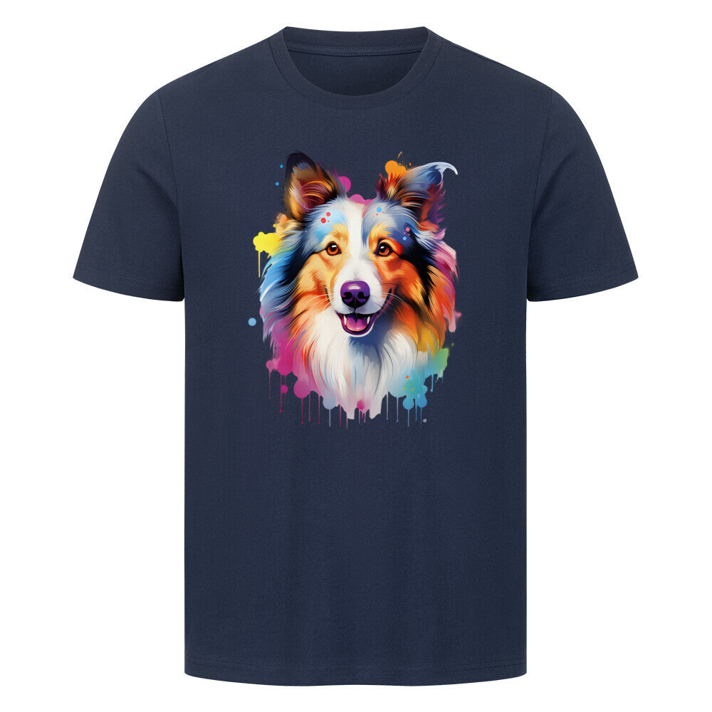 Premium T-Shirt "Sheltie - Splash" French Navy – hunde-shirt.de