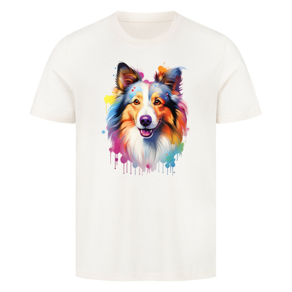 Premium T-Shirt "Sheltie - Splash" Natural Raw – hunde-shirt.de