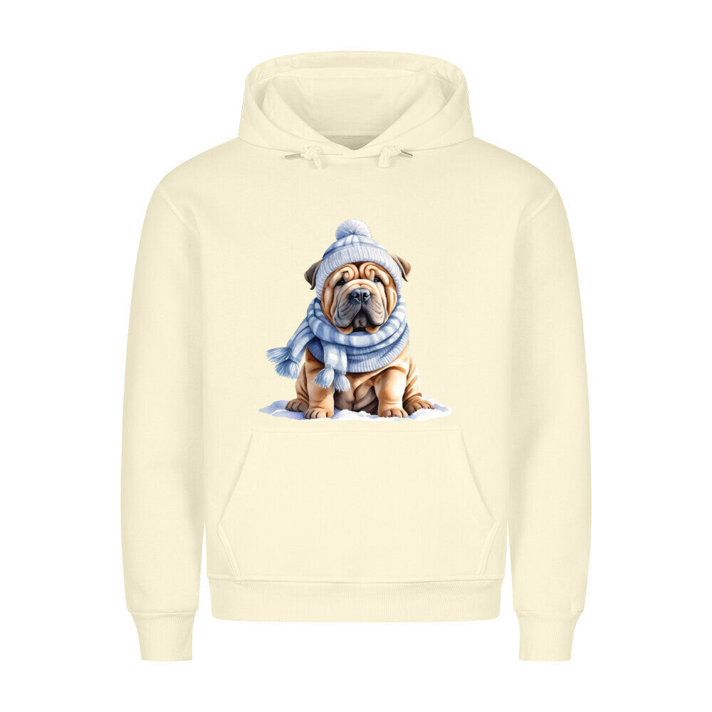 Premium Hoodie "Shar Pei - Winterbub" Beige – hunde-shirt.de