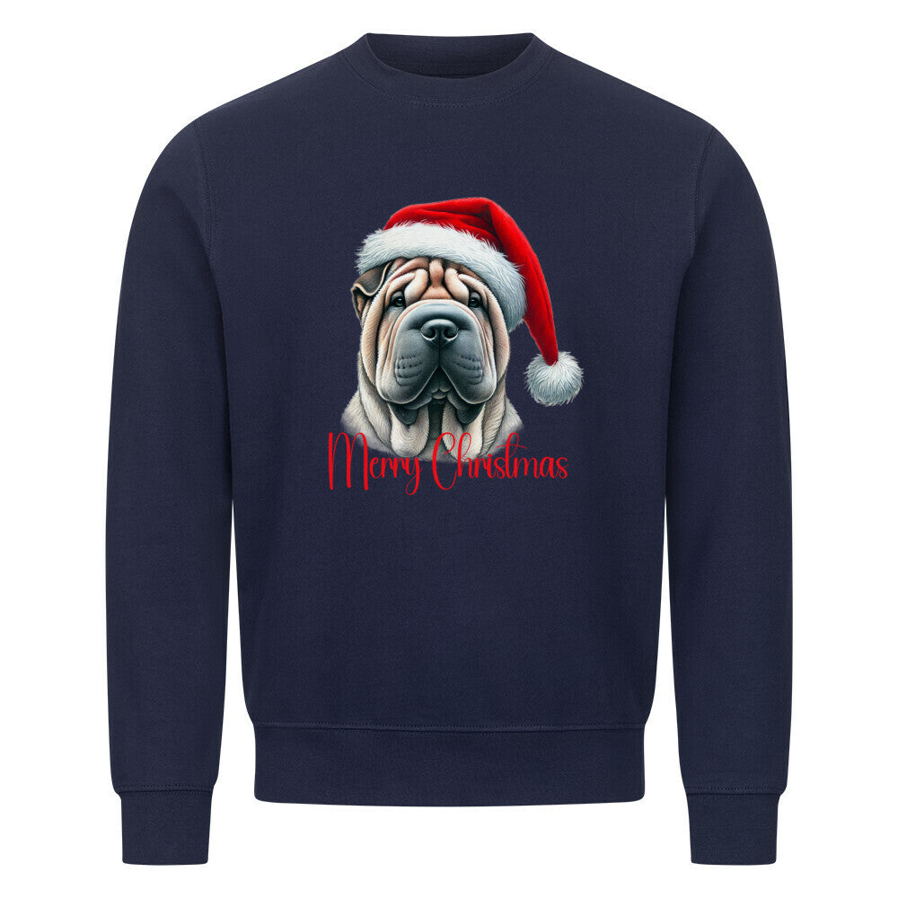 Premium Sweatshirt "Shar Pei - Merry Christmas" Navy Blue – hunde-shirt.de