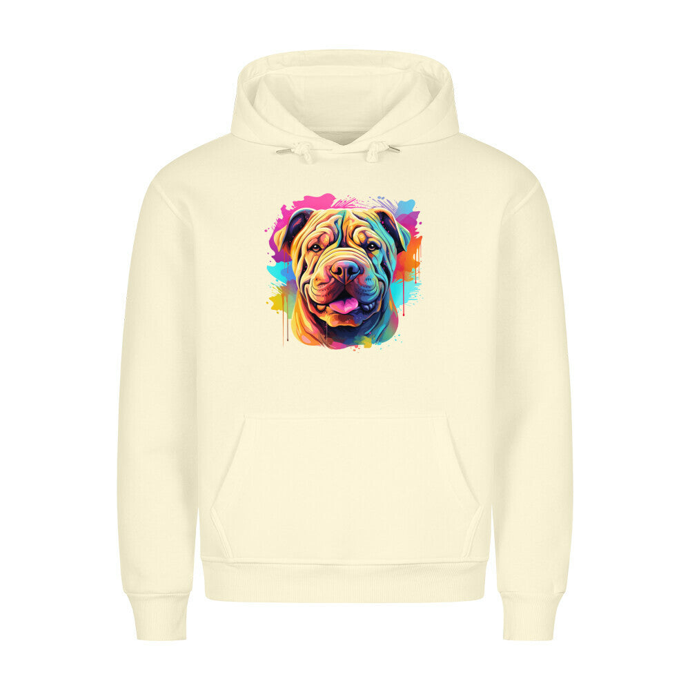 Premium Hoodie "Shar Pei - Paint" Beige – hunde-shirt.de