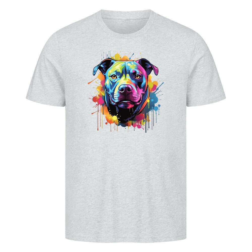 Premium T-Shirt "Pit Bull - Splash" Heather Grey – hunde-shirt.de