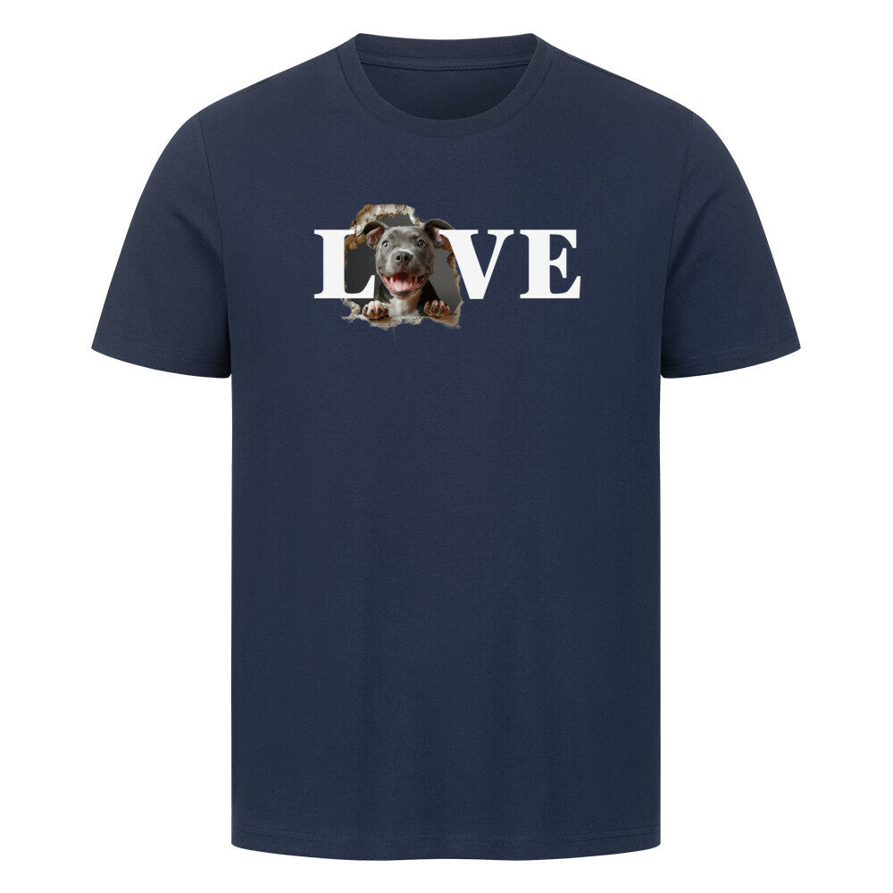 Premium T-Shirt "Pit Bull - LOVE" French Navy – hunde-shirt.de