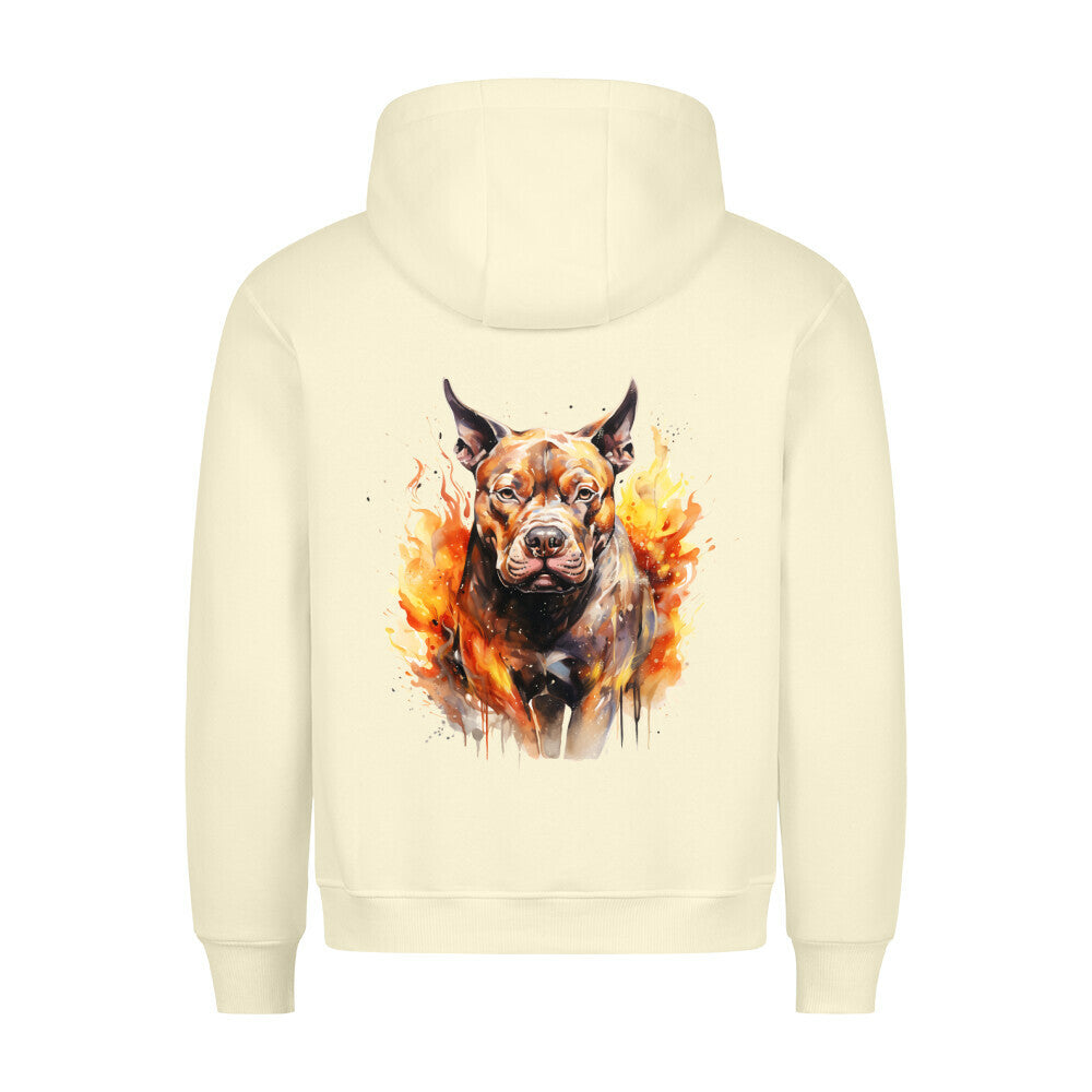 Premium Hoodie "Bully XL / XXL - Fire" Beige – hunde-shirt.de