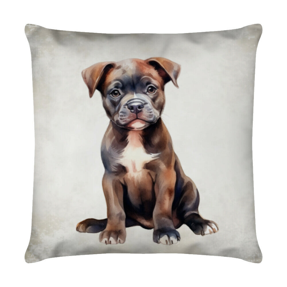 Kissen "American Staffordshire Terrier - Puppy! Weiß – hunde-shirt.de