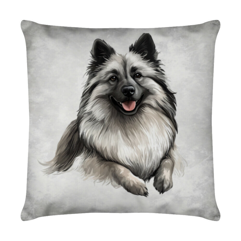 Kissen "Wolfsspitz - Jump" Weiß – hunde-shirt.de