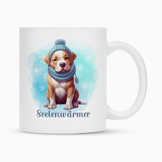 Tasse "Staffordshire Bull Terrier - Seelenwärmer 2" Weiß – hunde-shirt.de