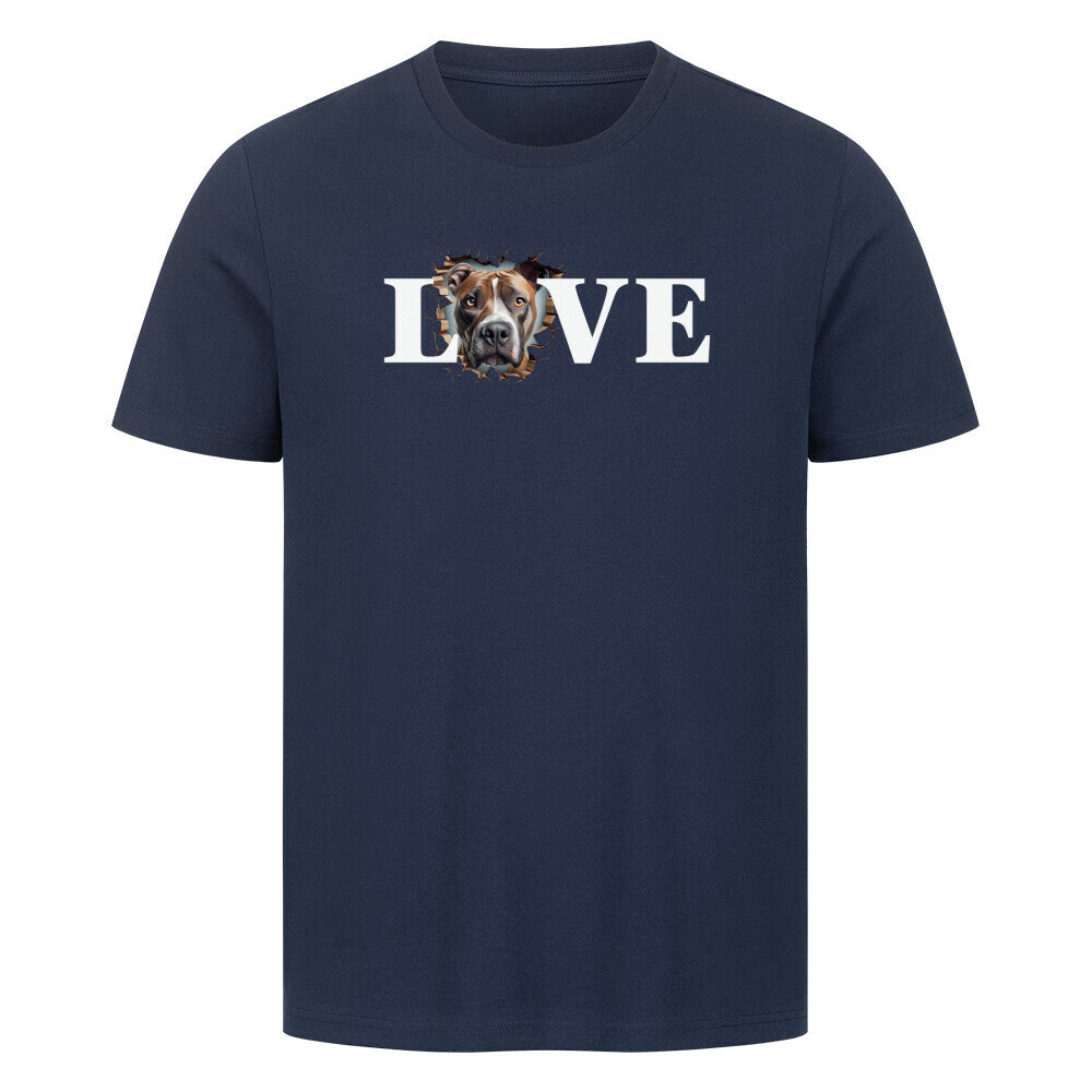 Premium T-Shirt "AmStaff - LOVE" French Navy – hunde-shirt.de