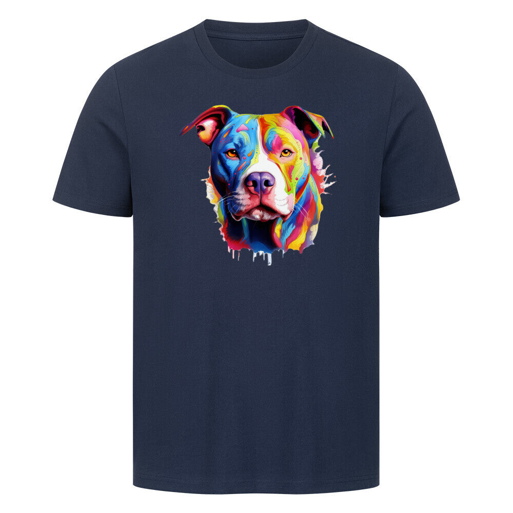 Premium T-Shirt "AmStaff - Paint" French Navy – hunde-shirt.de