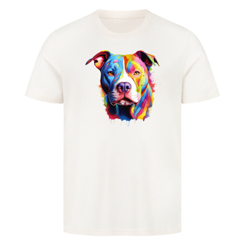 Premium T-Shirt "AmStaff - Paint" Natural Raw – hunde-shirt.de