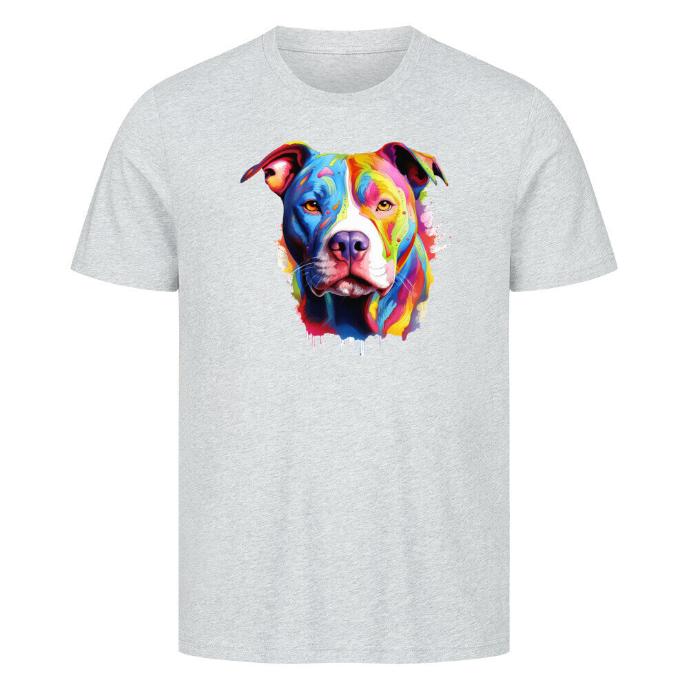 Premium T-Shirt "AmStaff - Paint" Heather Grey – hunde-shirt.de